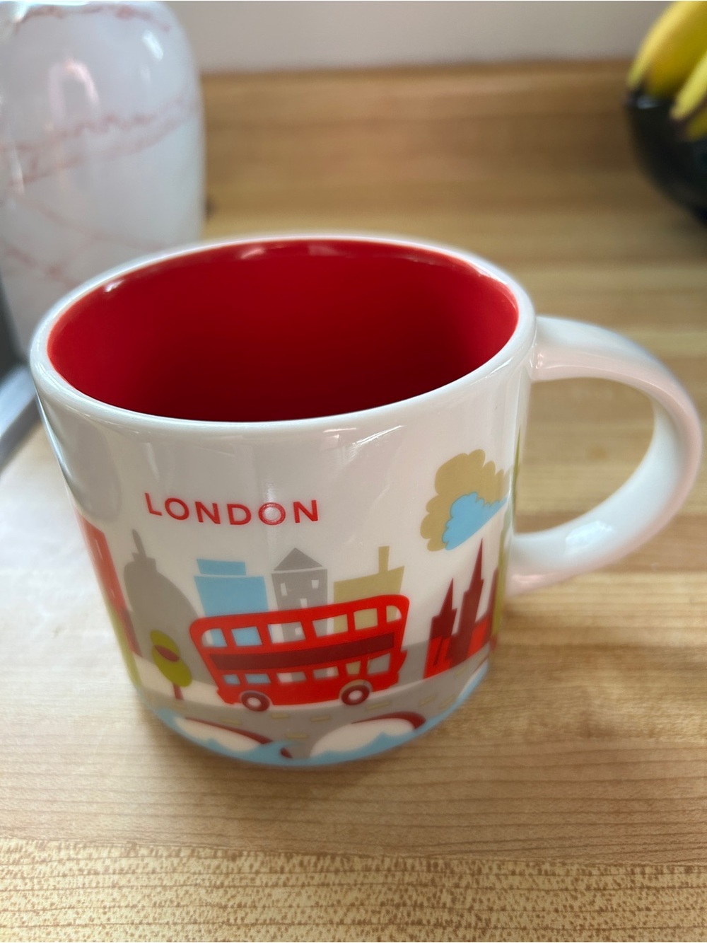 Starbucks Mug White London Skyline Mug with Red Interior